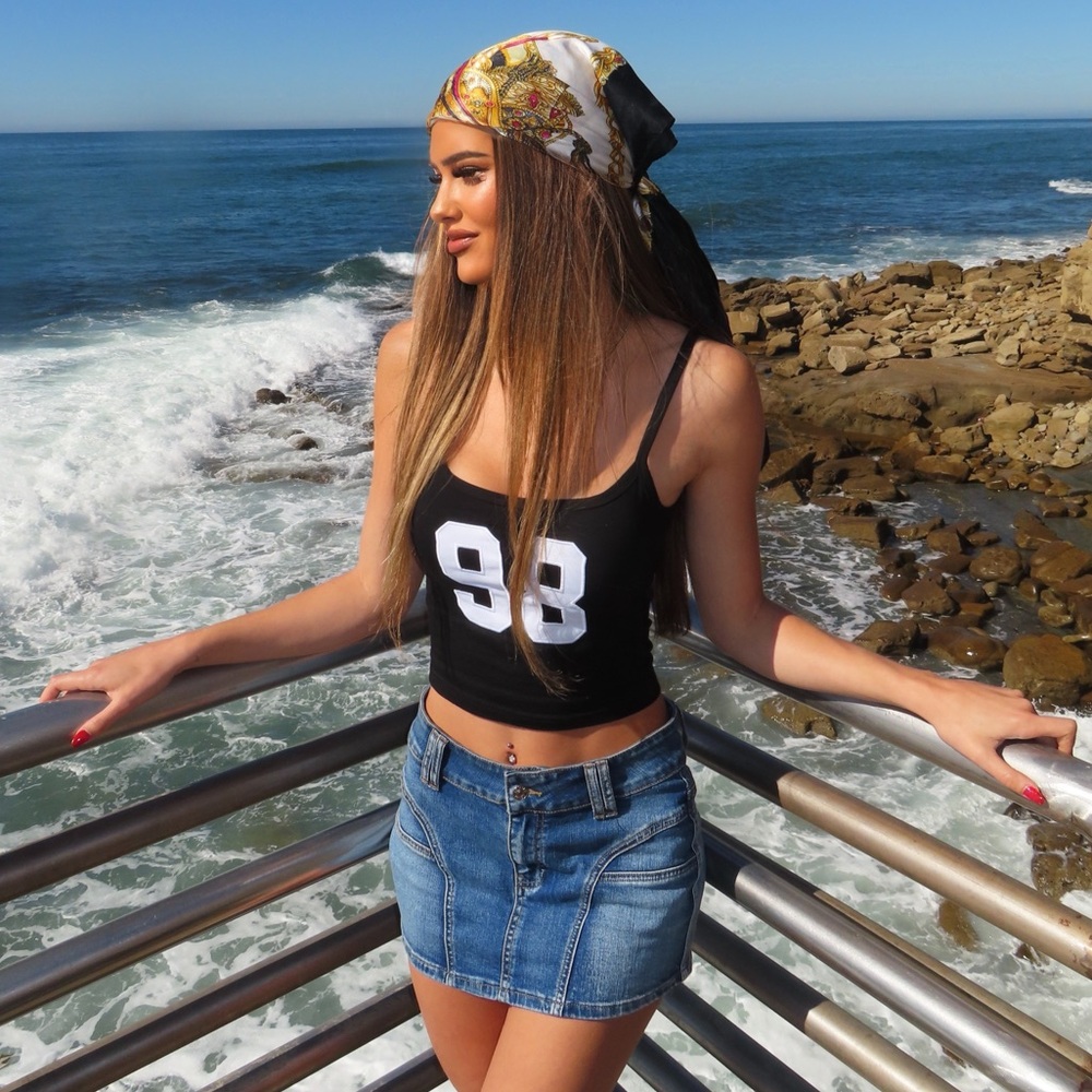 Jive Washed Denim Mini Skirt